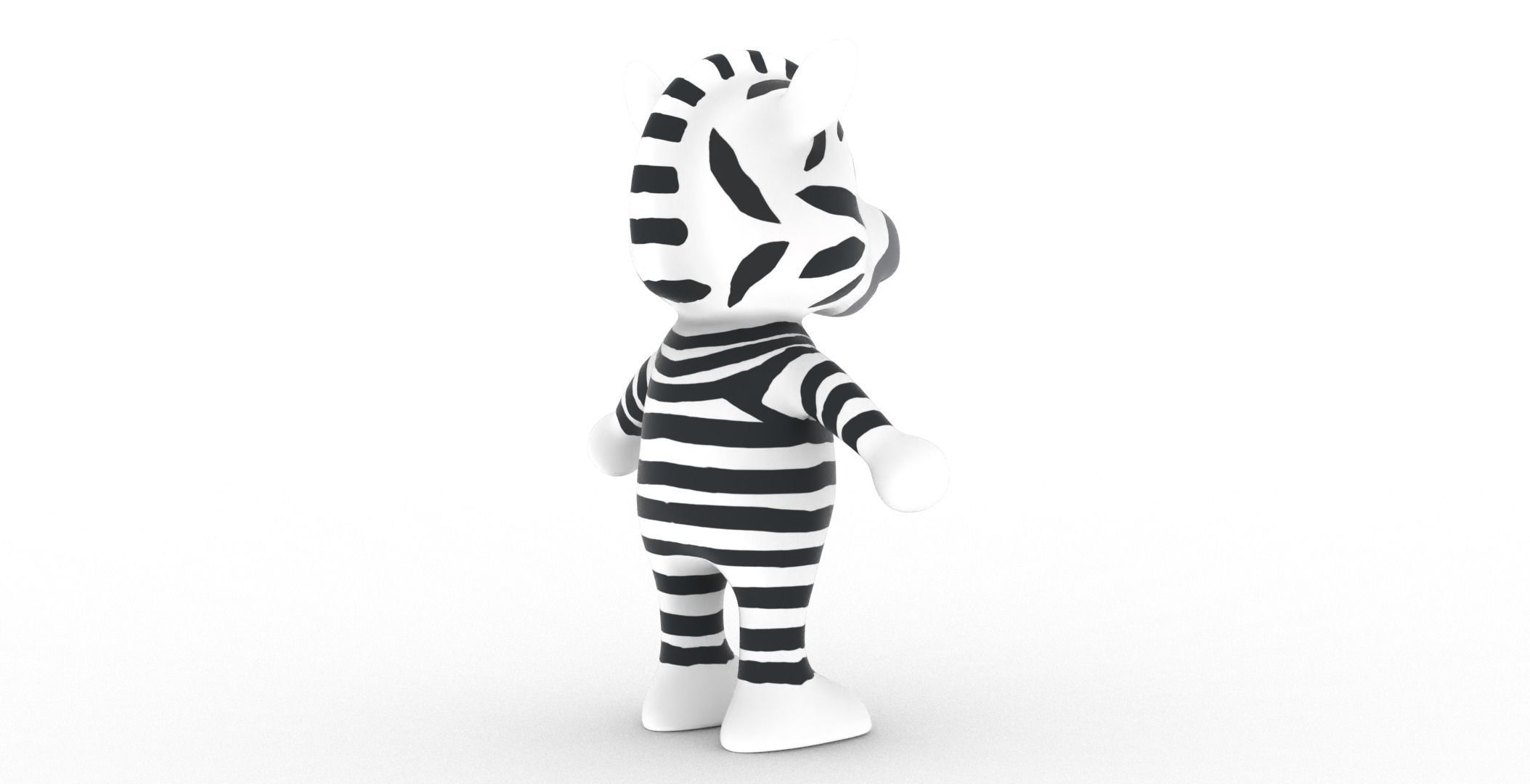 Character014 Animated Zebra 3D Low-poly 3D model_15