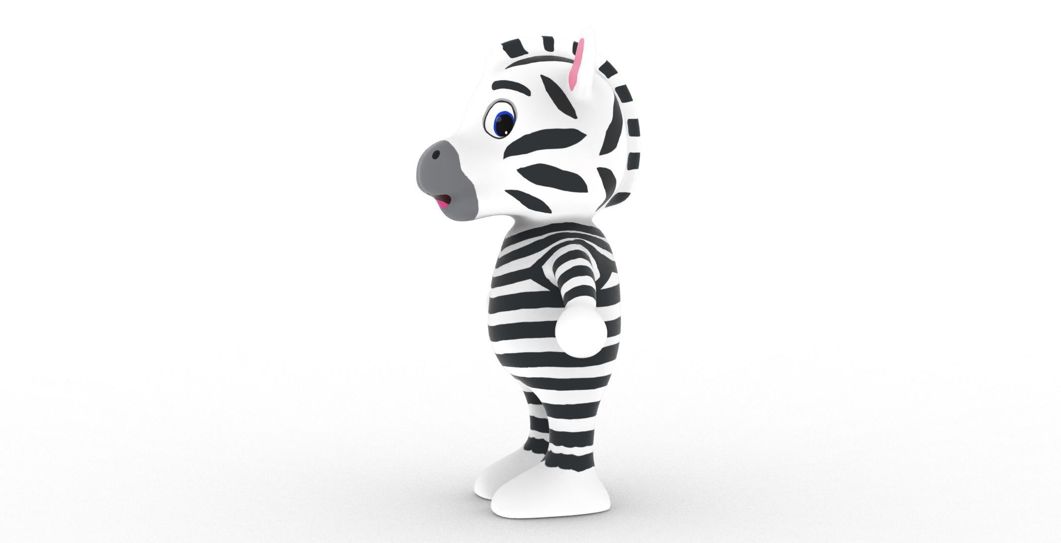 Character014 Animated Zebra 3D Low-poly 3D model_21