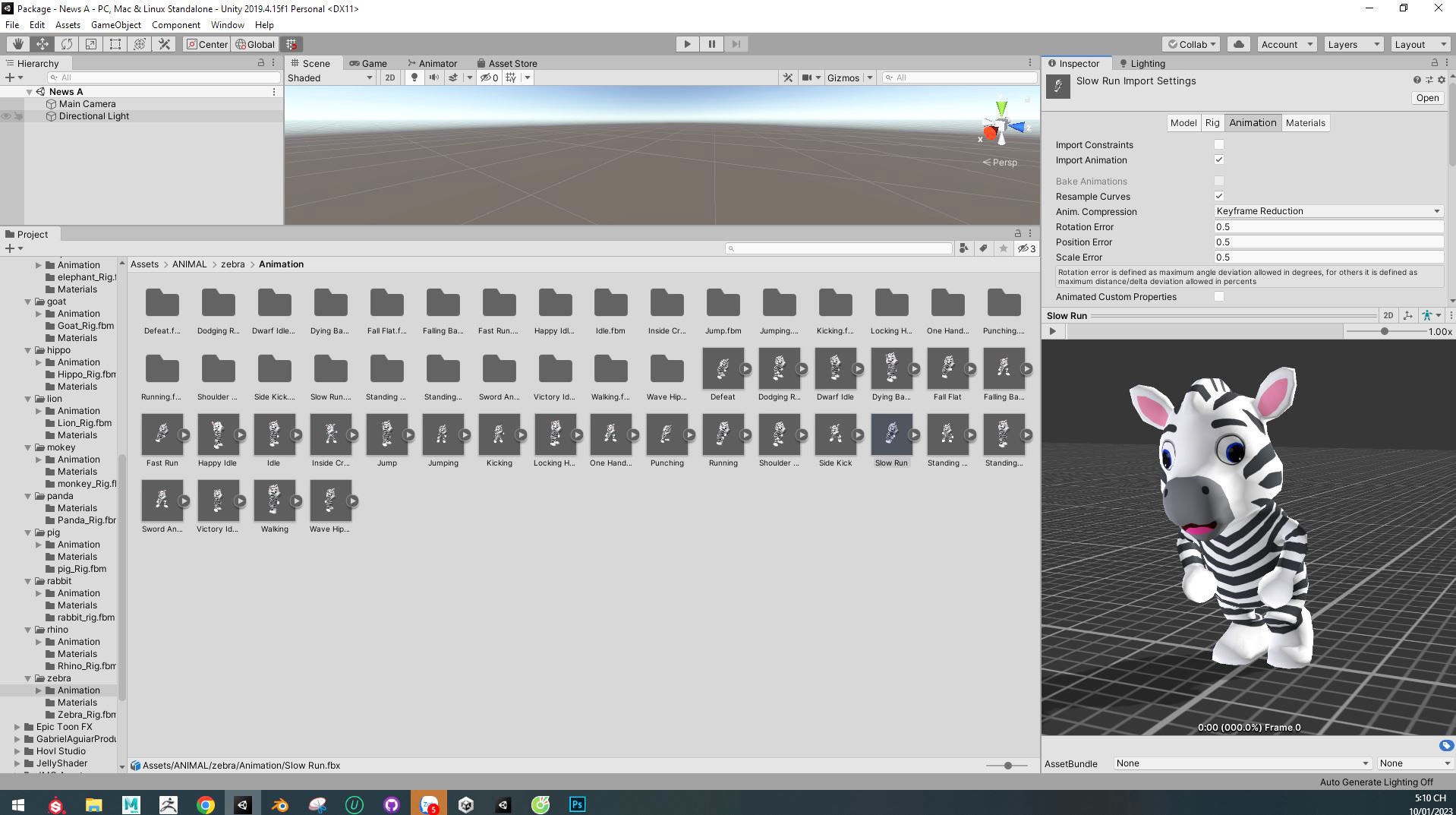 Character014 Animated Zebra 3D Low-poly 3D model_4