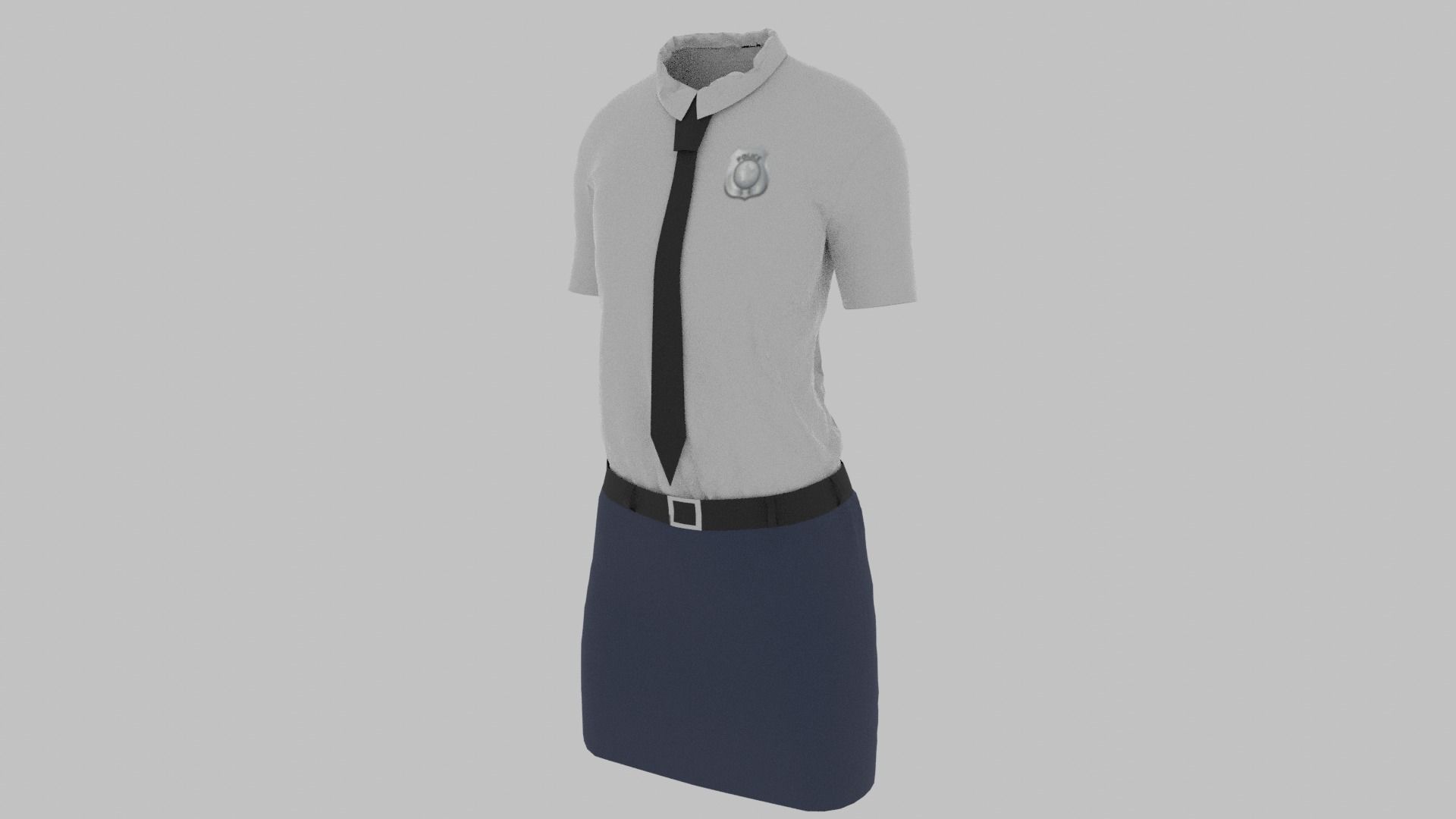 Police Uniform Low-poly 3D model_8
