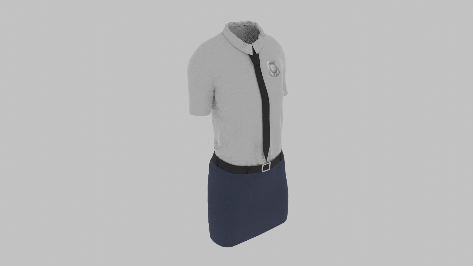 Police Uniform Low-poly 3D model_7