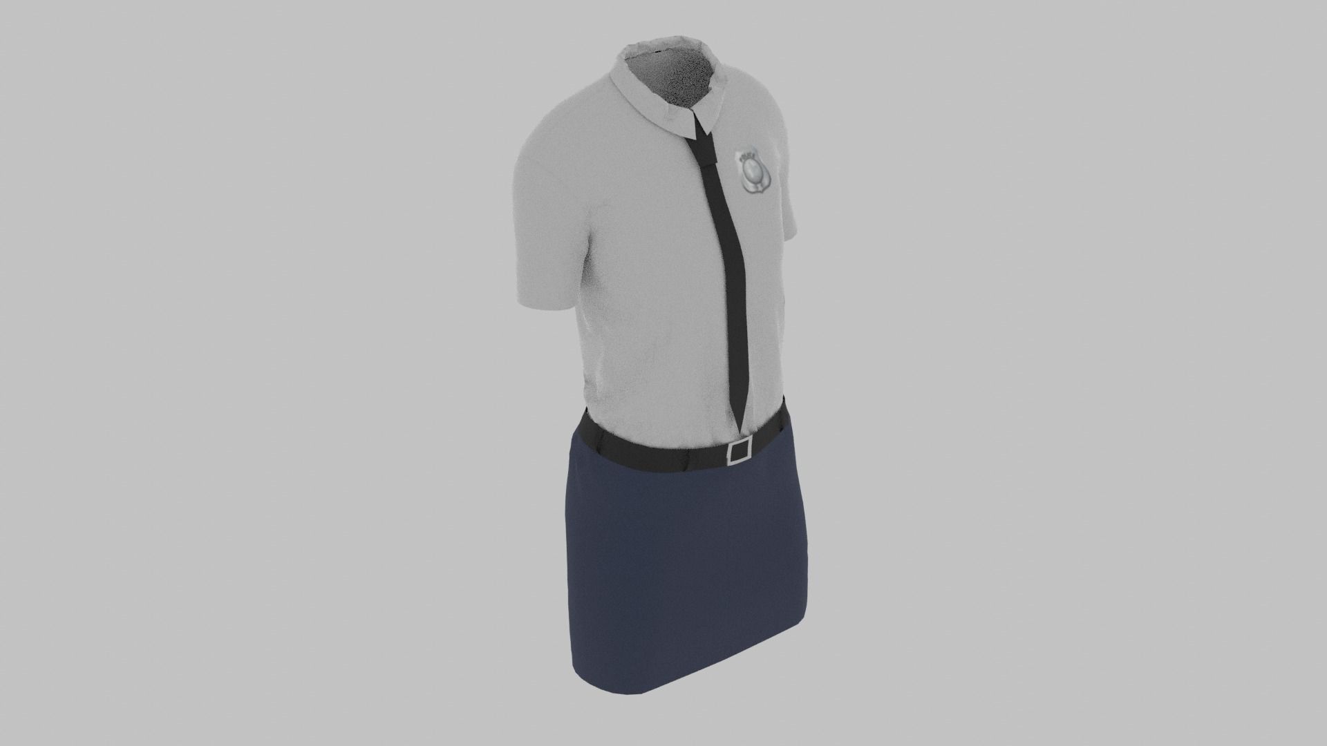 Police Uniform Low-poly 3D model_4