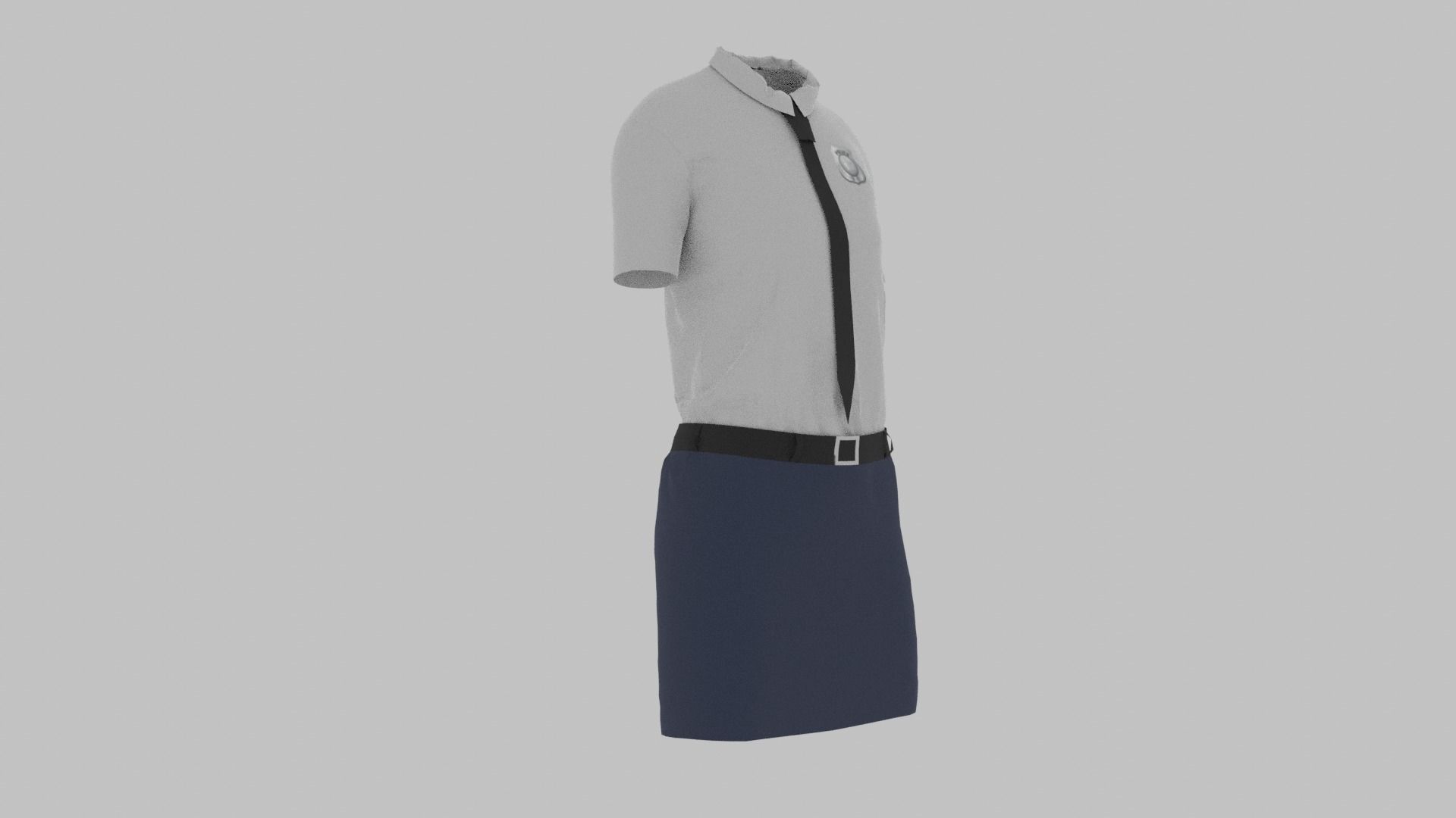 Police Uniform Low-poly 3D model_5