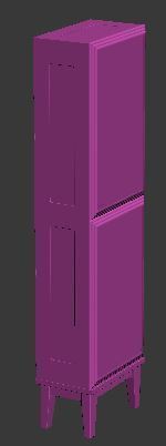 Shelves wooden display cabinet with glass doors Low-poly 3D model_8