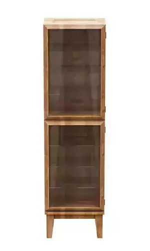 Shelves wooden display cabinet with glass doors