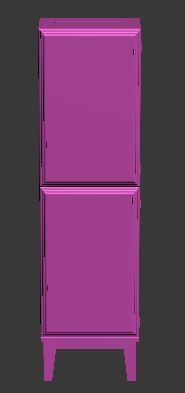 Shelves wooden display cabinet with glass doors Low-poly 3D model_6