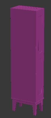 Shelves wooden display cabinet with glass doors Low-poly 3D model_11