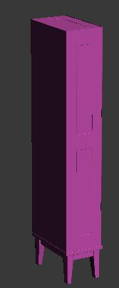 Shelves wooden display cabinet with glass doors Low-poly 3D model_10