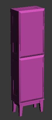 Shelves wooden display cabinet with glass doors Low-poly 3D model_7