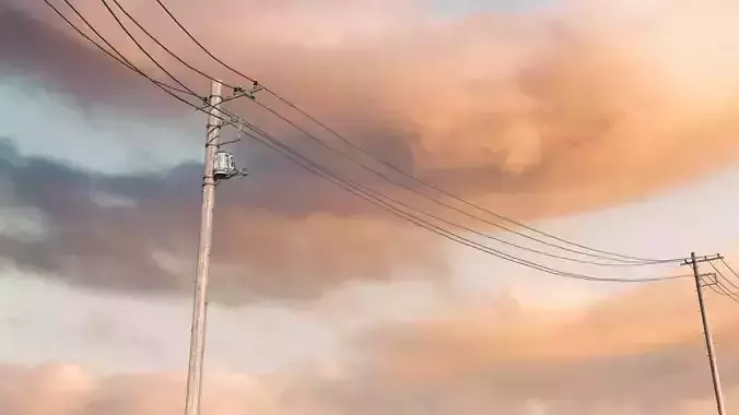 Utility pole Free 3D model