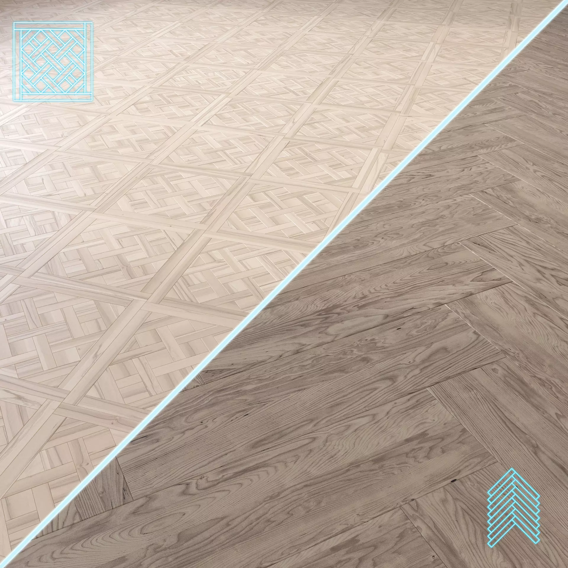 Parquet - Laminate - Wooden floor 2 in 1 Low-poly 3D model_0