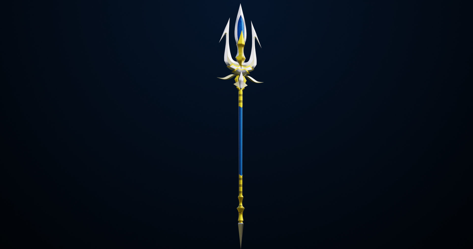 Fantasy Trident 04 All PBR Unity UE Textures Included Low-poly 3D model_4