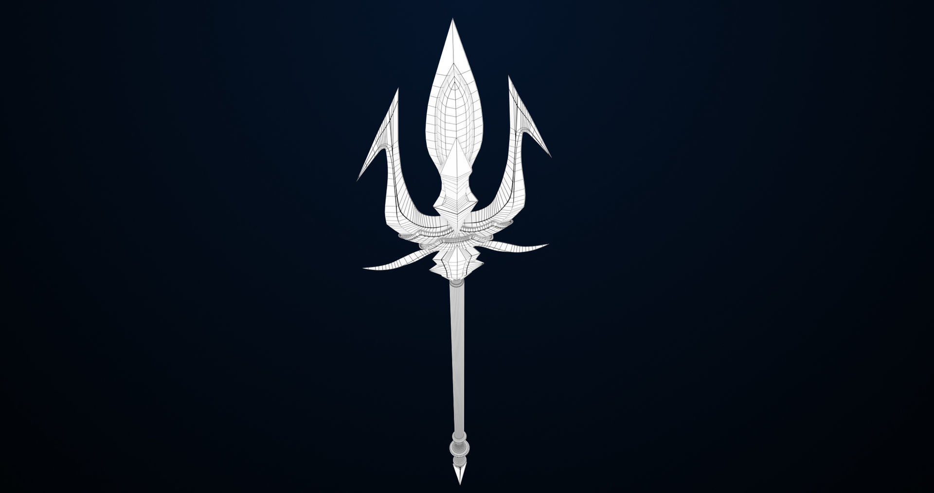 Fantasy Trident 04 All PBR Unity UE Textures Included Low-poly 3D model_18