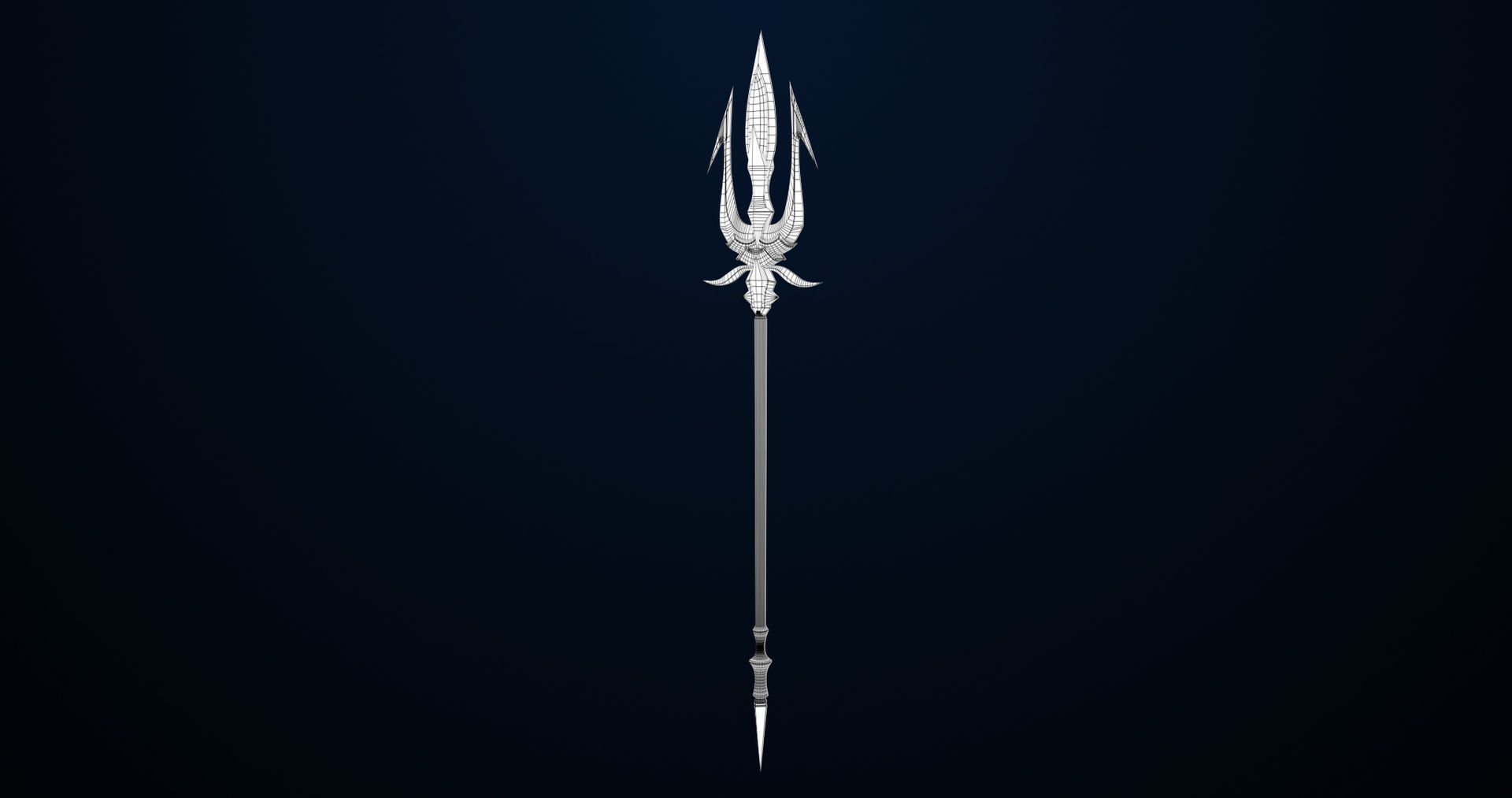 Fantasy Trident 04 All PBR Unity UE Textures Included Low-poly 3D model_17