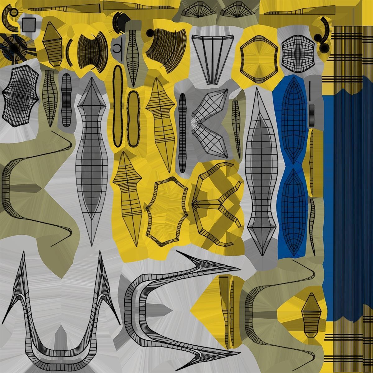 Fantasy Trident 04 All PBR Unity UE Textures Included Low-poly 3D model_23