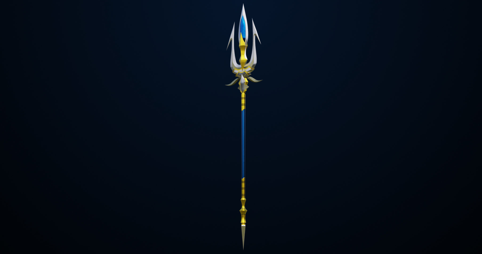 Fantasy Trident 04 All PBR Unity UE Textures Included Low-poly 3D model_5