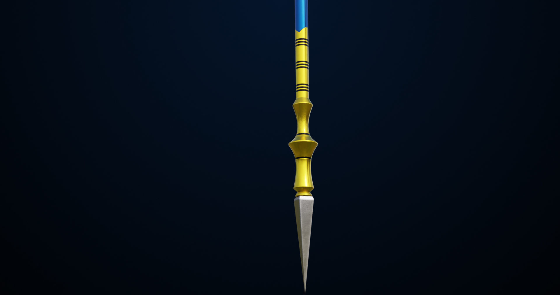 Fantasy Trident 04 All PBR Unity UE Textures Included Low-poly 3D model_14