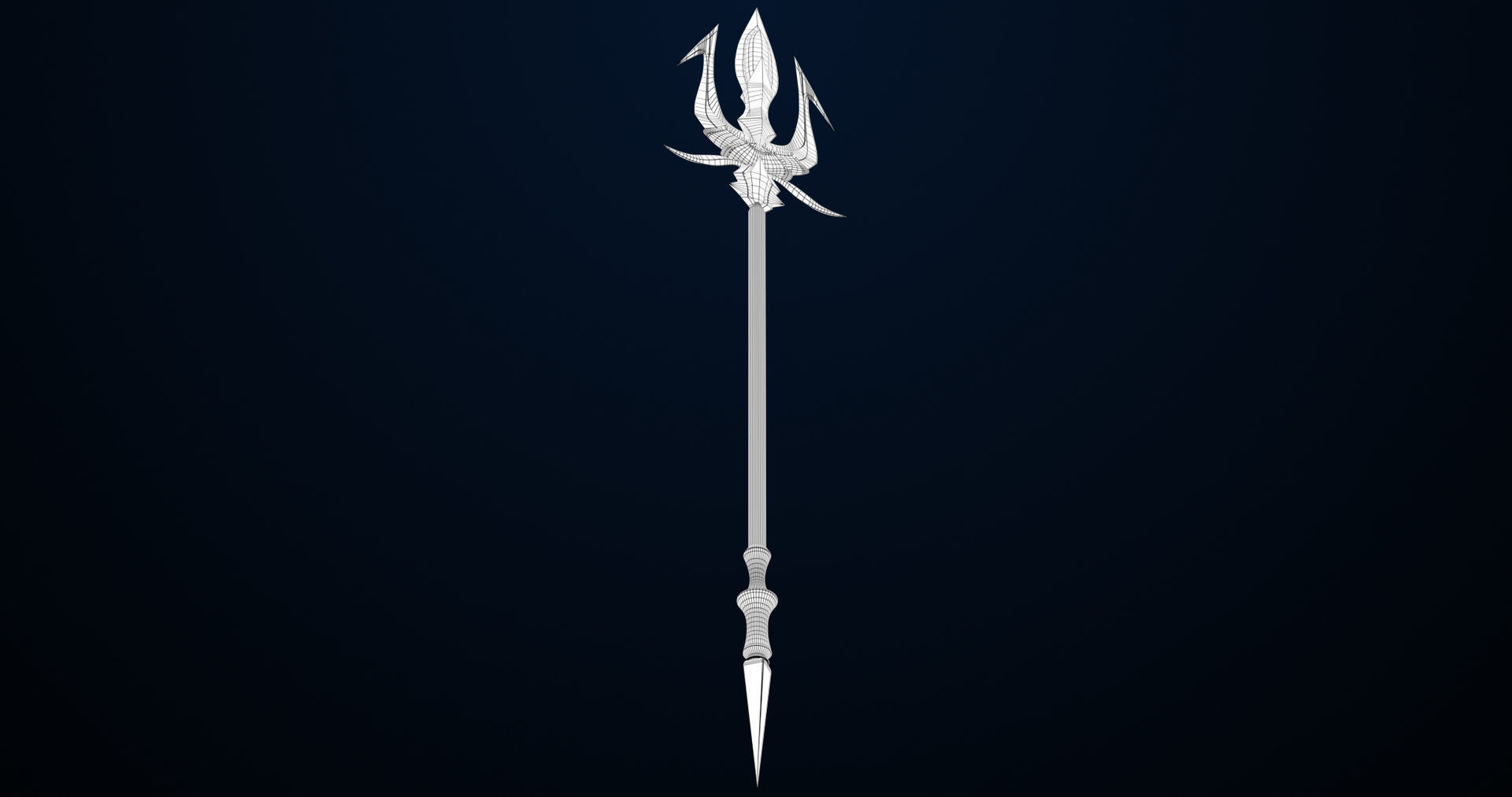 Fantasy Trident 04 All PBR Unity UE Textures Included Low-poly 3D model_19