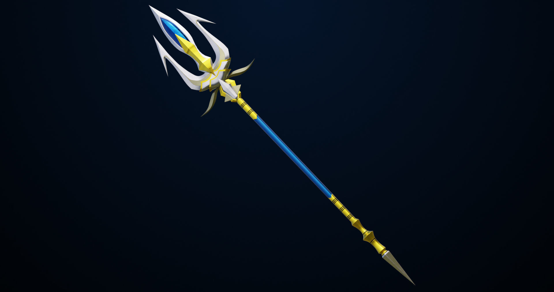 Fantasy Trident 04 All PBR Unity UE Textures Included Low-poly 3D model_15