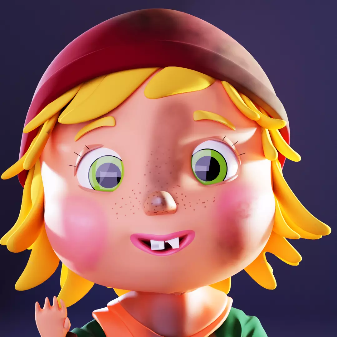 Rigged Little Naughty Cutie Boy Character 3D model_0