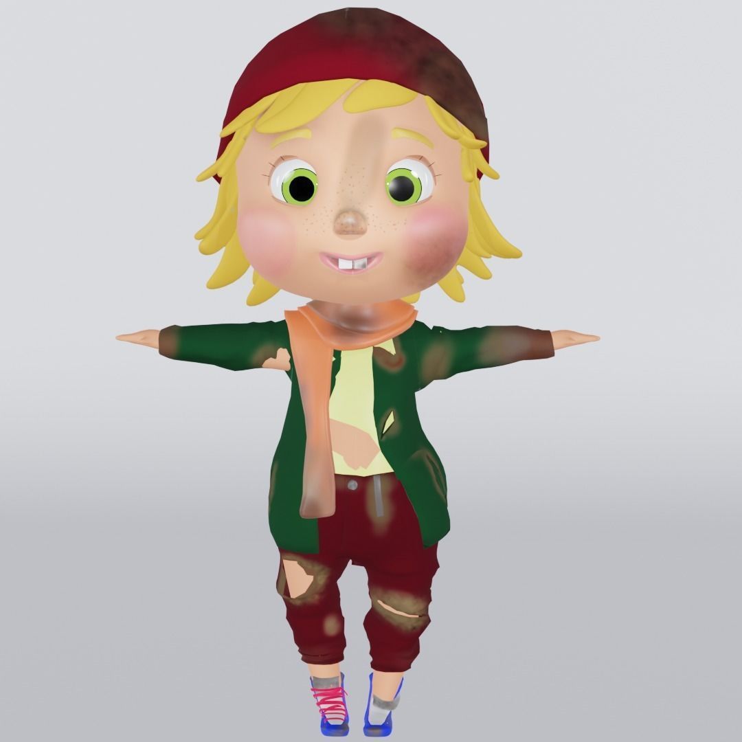 Rigged Little Naughty Cutie Boy Character 3D model_4