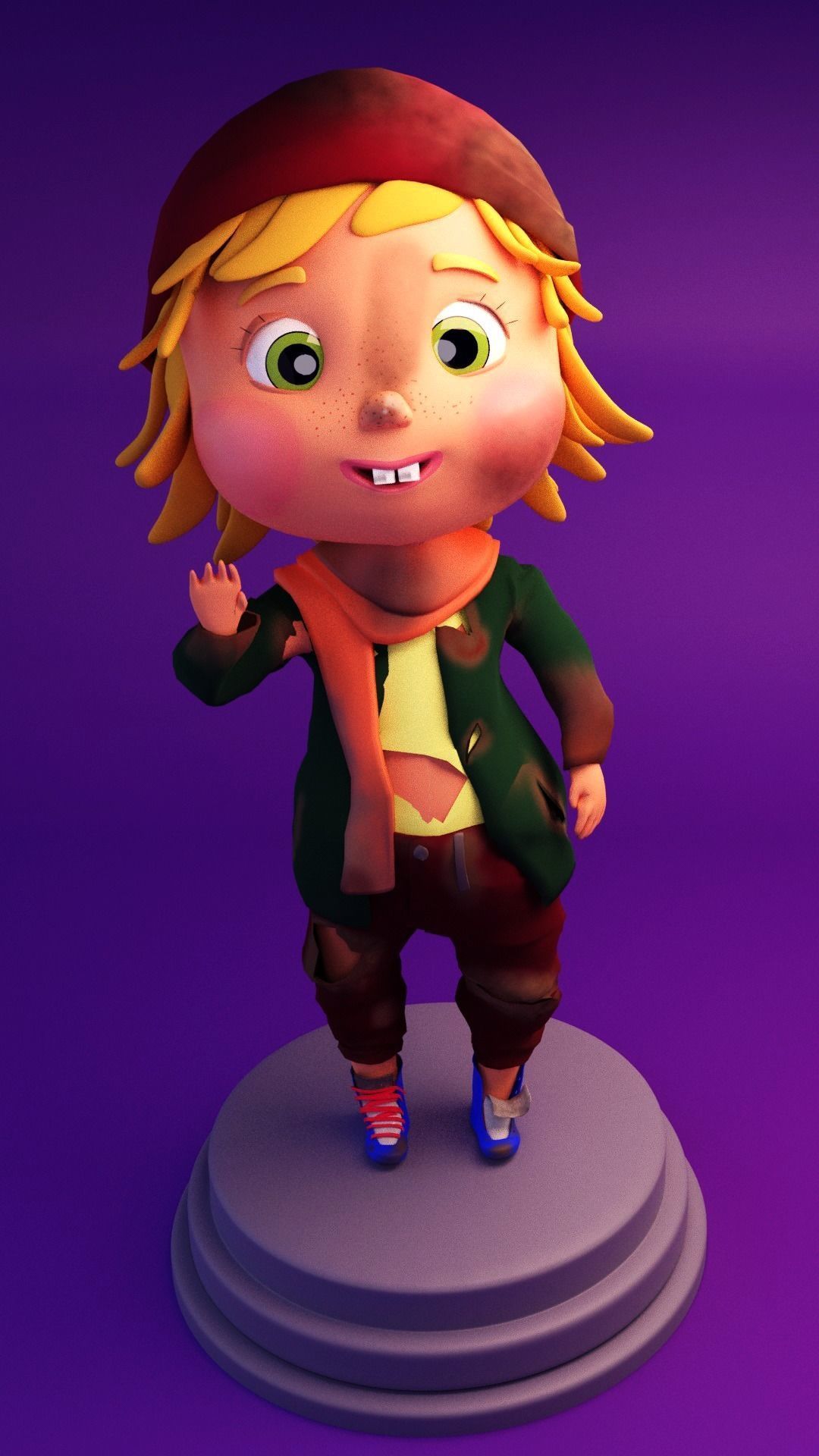 Rigged Little Naughty Cutie Boy Character 3D model_1