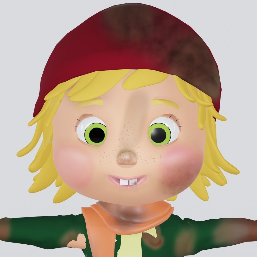 Rigged Little Naughty Cutie Boy Character 3D model_2