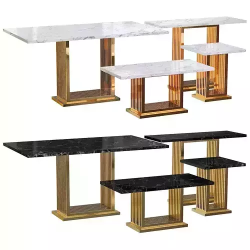 Soren White Marble Tables 3D model
