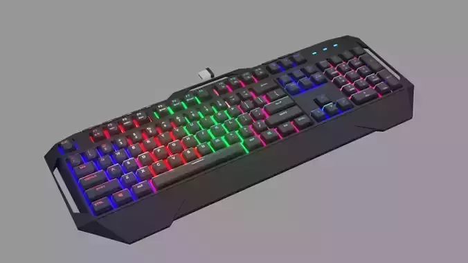 Gaming Keyboard Low-poly 3D model