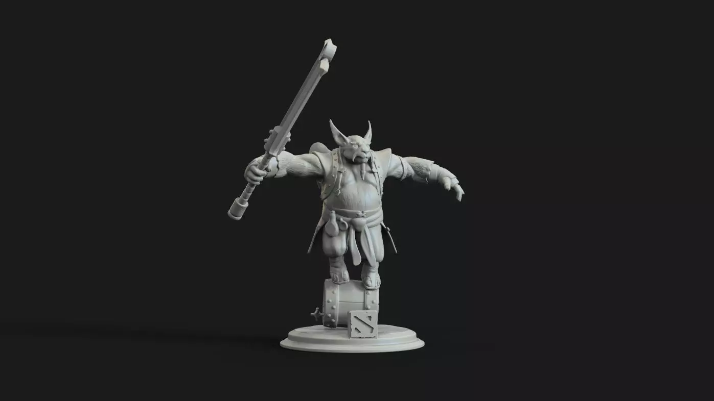 Brewmaster statue of man holding gun 3D print model_0