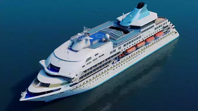 Sleek Medium Sized Cruiseship