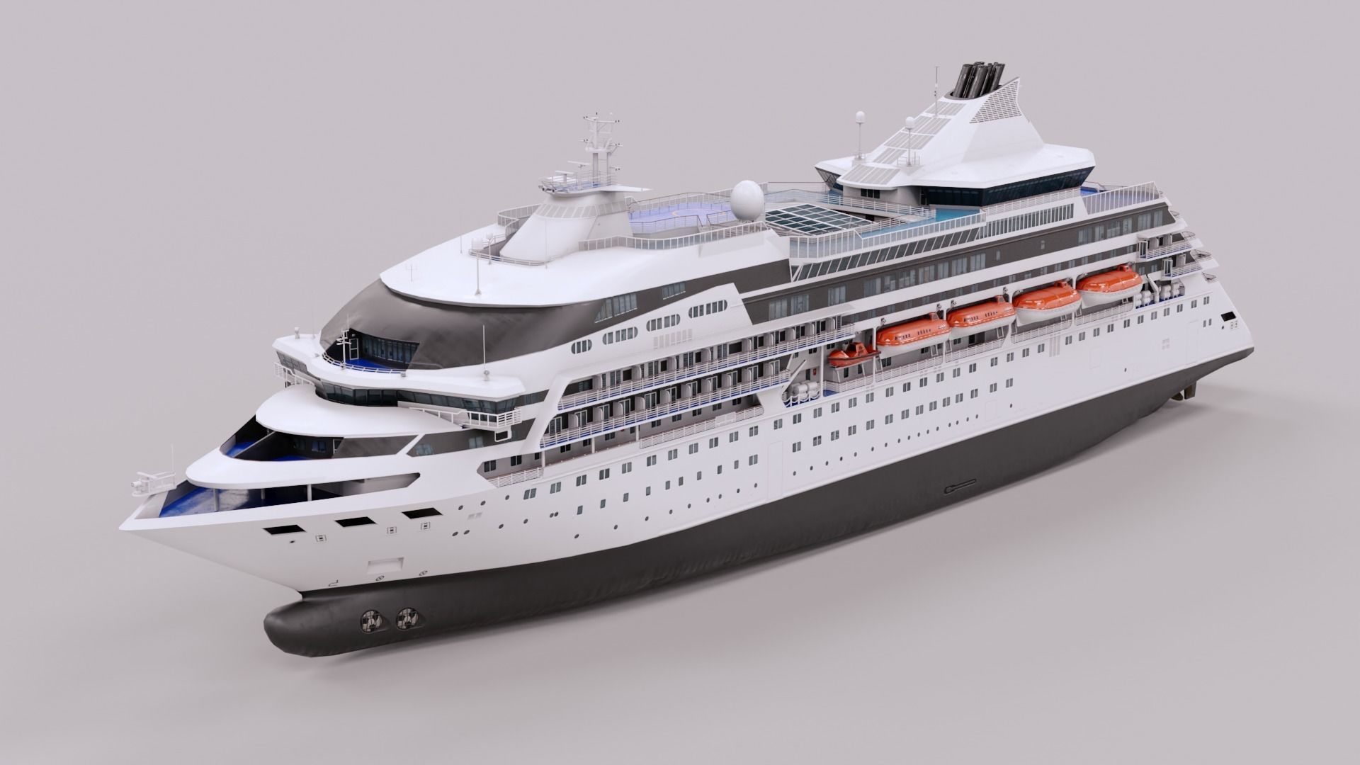Sleek Medium Sized Cruiseship Low-poly 3D model_10