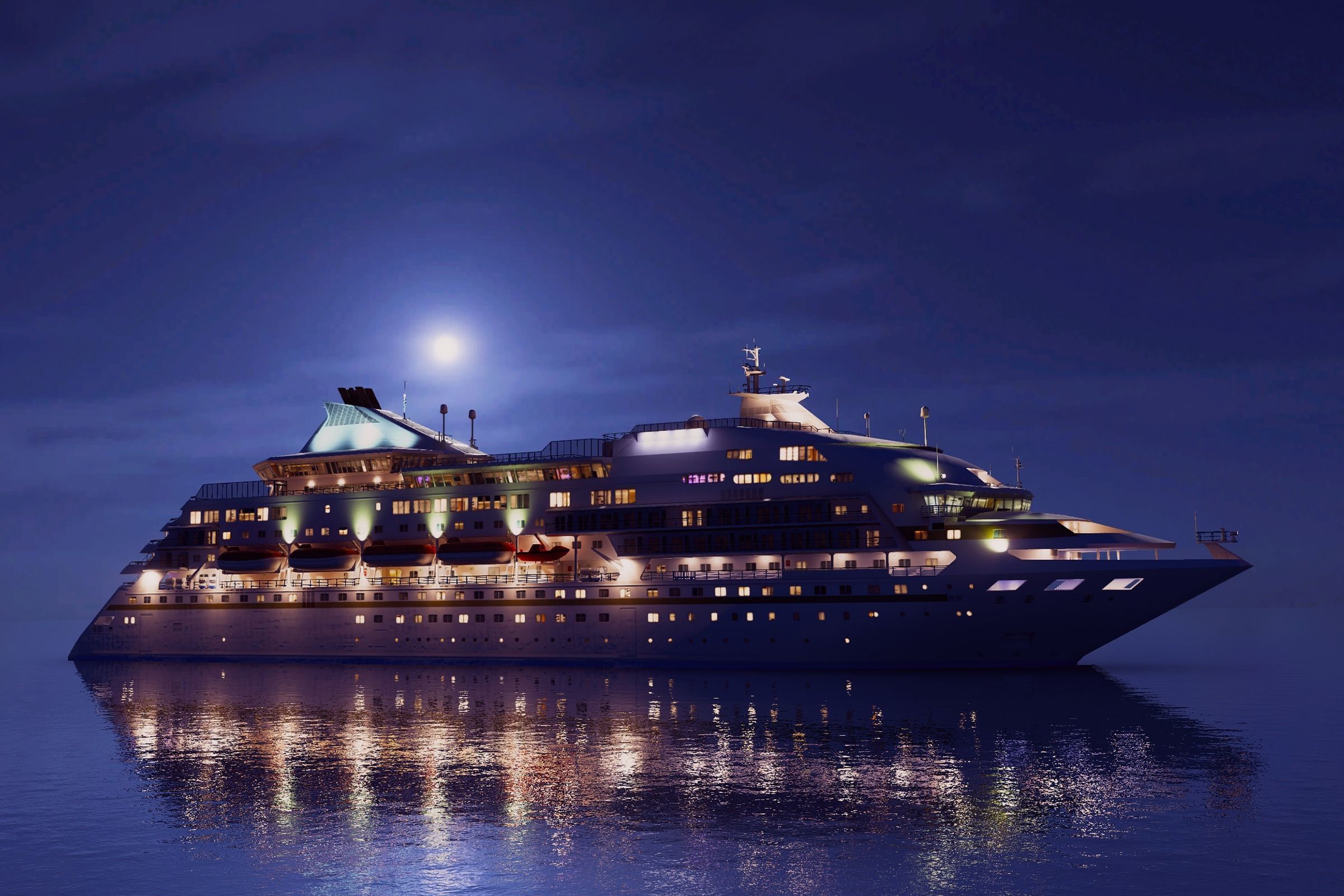 Sleek Medium Sized Cruiseship Low-poly 3D model_8