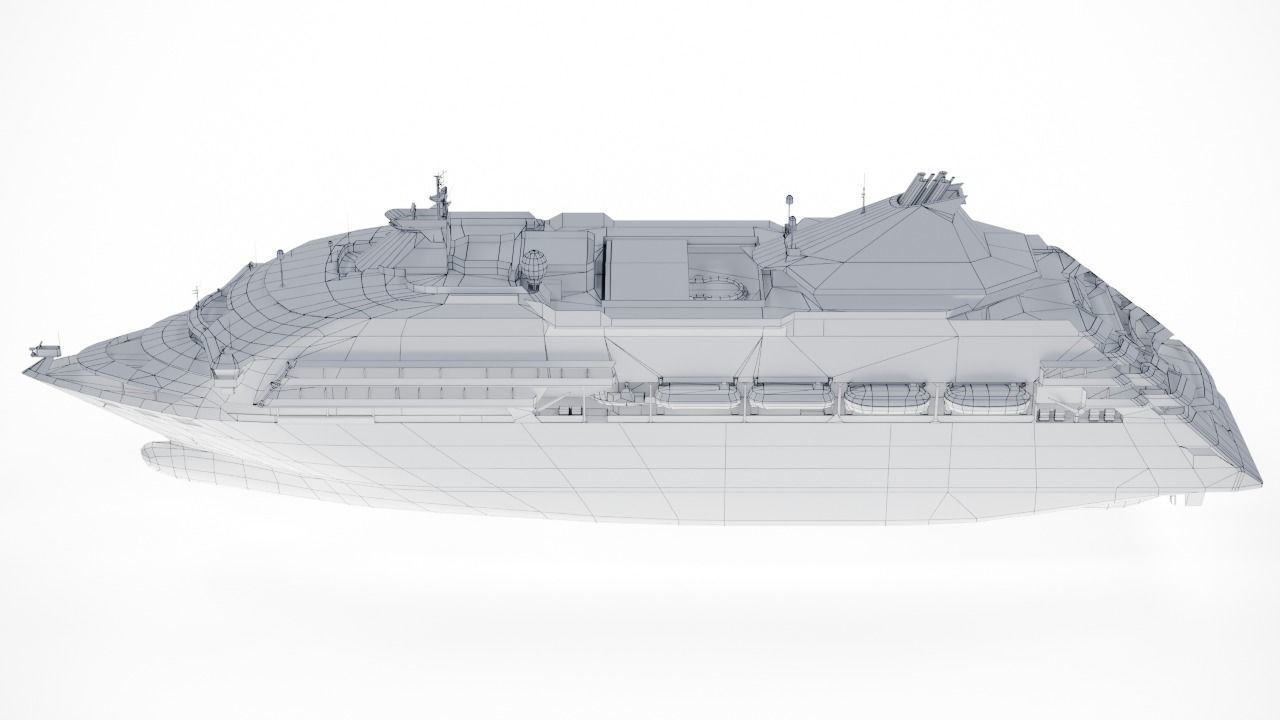 Sleek Medium Sized Cruiseship Low-poly 3D model_12