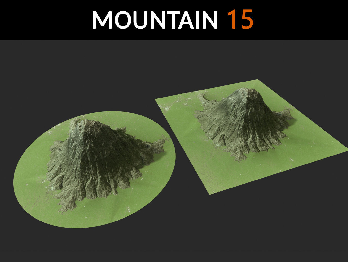 Mountains Collection group of Low-poly 3D model_15