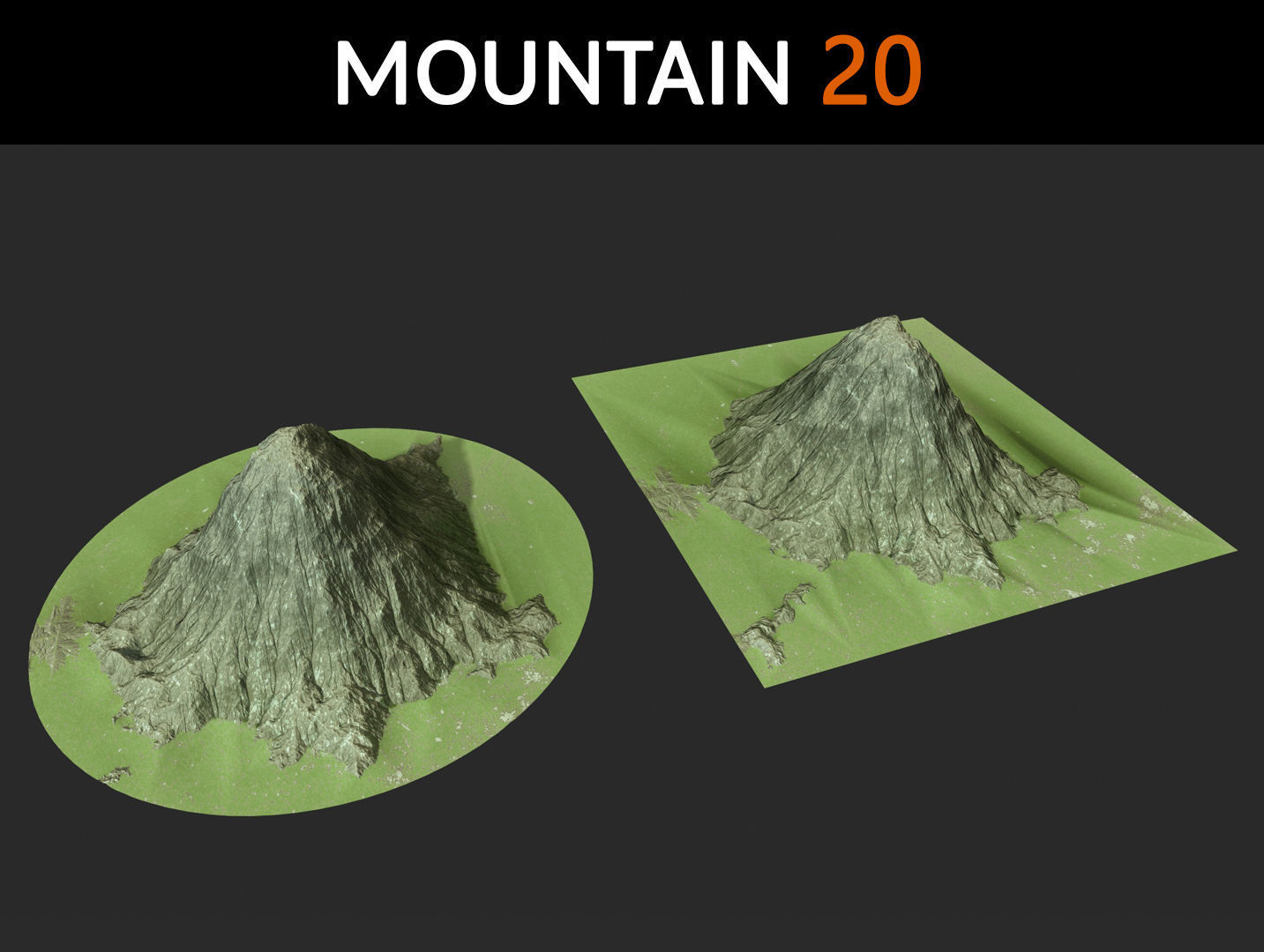 Mountains Collection group of Low-poly 3D model_20