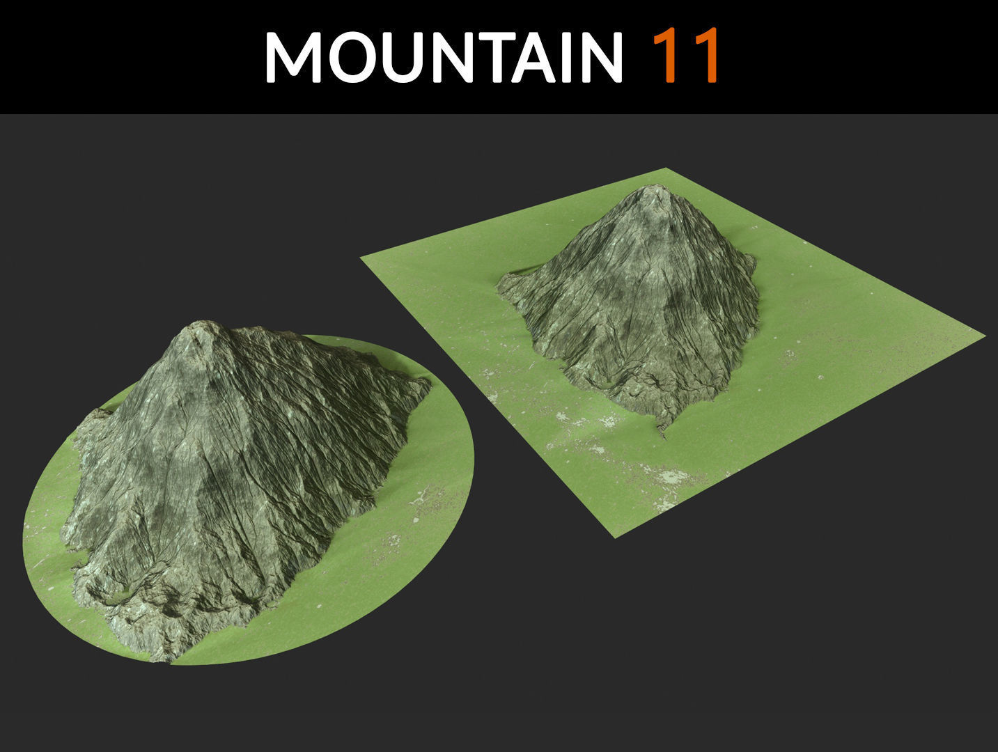 Mountains Collection group of Low-poly 3D model_11