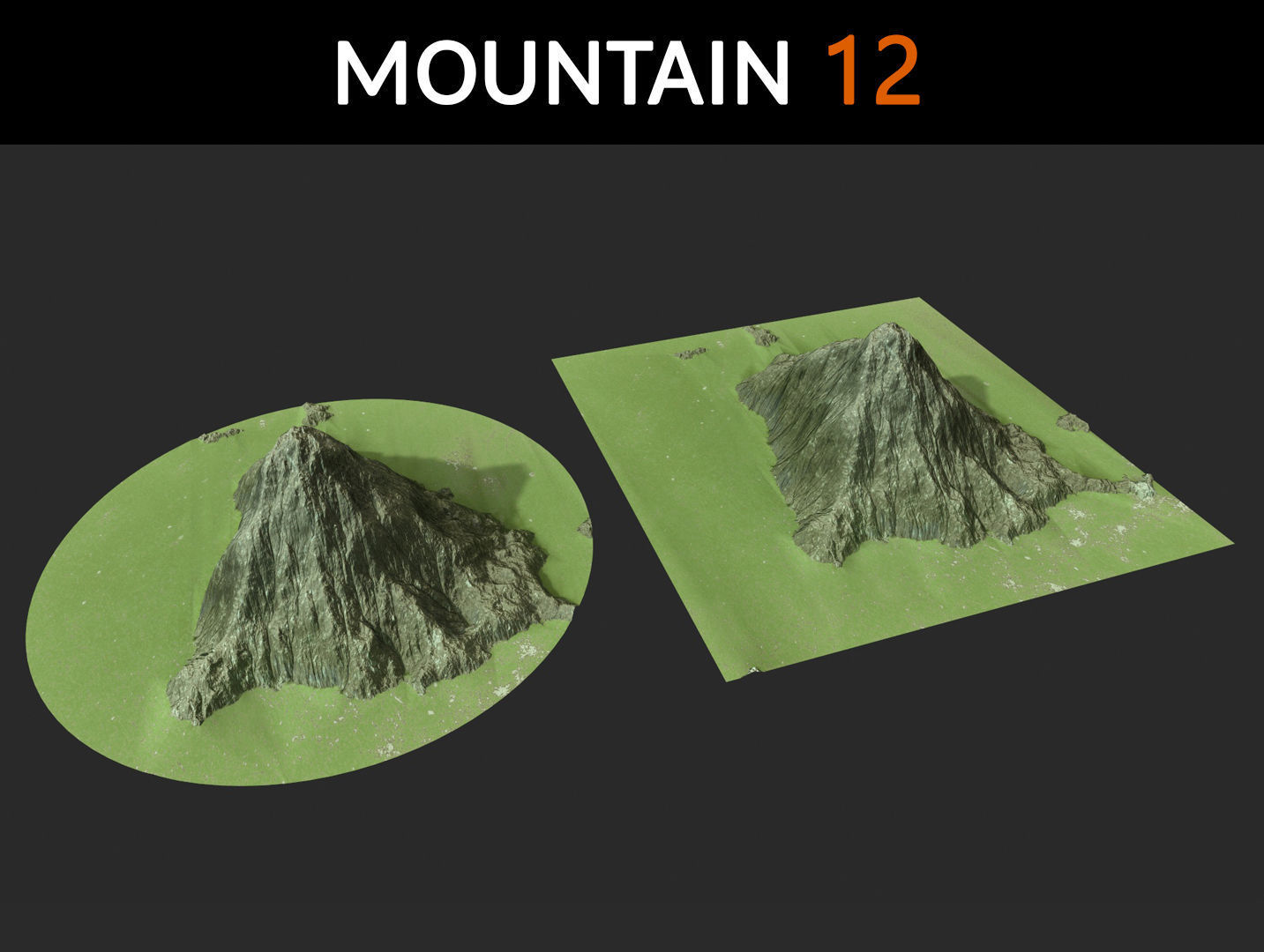 Mountains Collection group of Low-poly 3D model_12