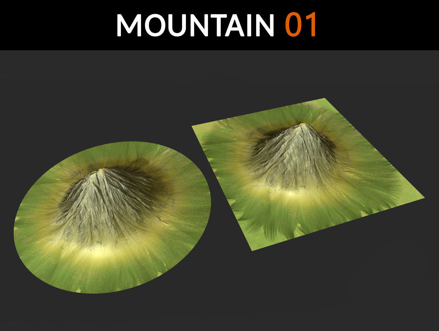 Mountains Collection group of Low-poly 3D model_1