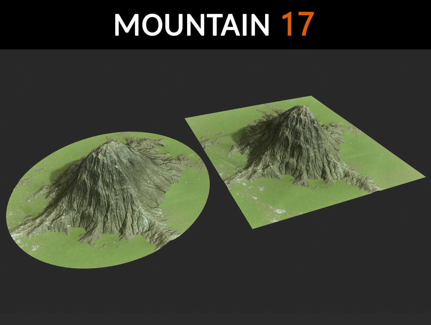 Mountains Collection group of Low-poly 3D model_17