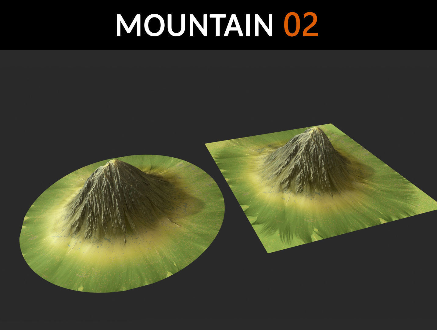 Mountains Collection group of Low-poly 3D model_2