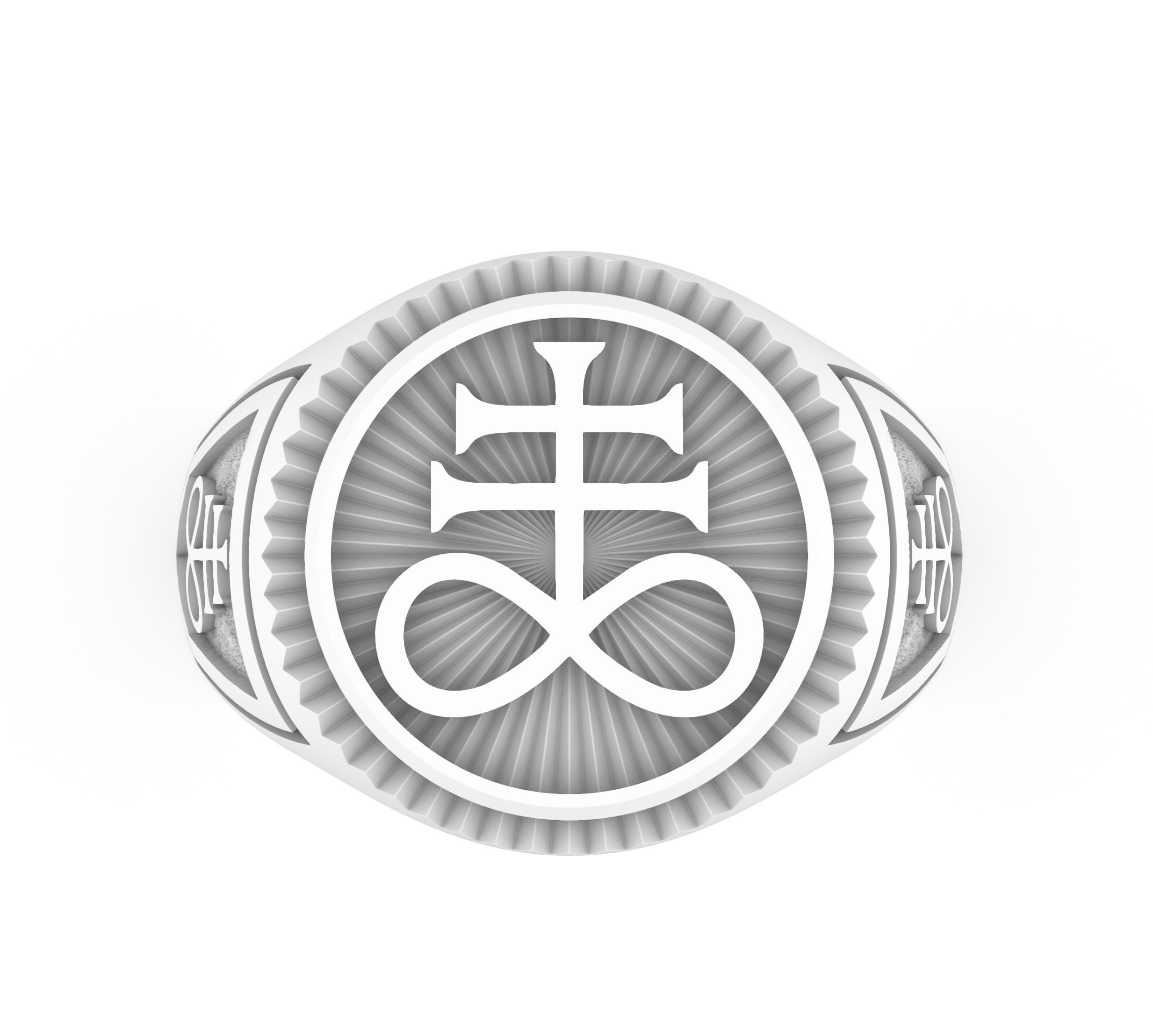 SIGNET RING LEVIATHAN CROSS SATANIC SYMBOL 3D model 3D printable | CGTrader
