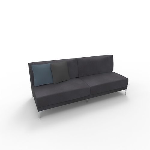Sofa 01 3-pattern set 3D model 2