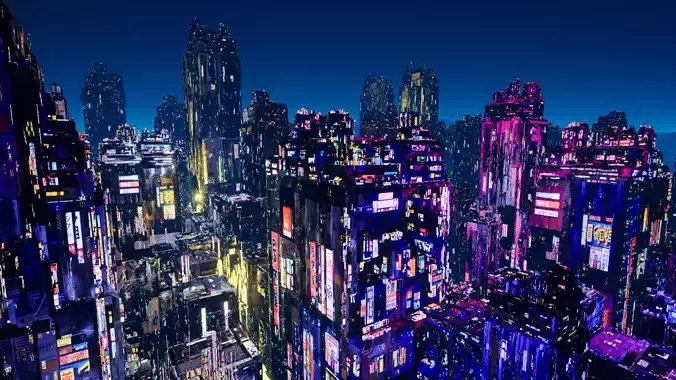 Sci-Fi Landscape Building Low-poly 3D model