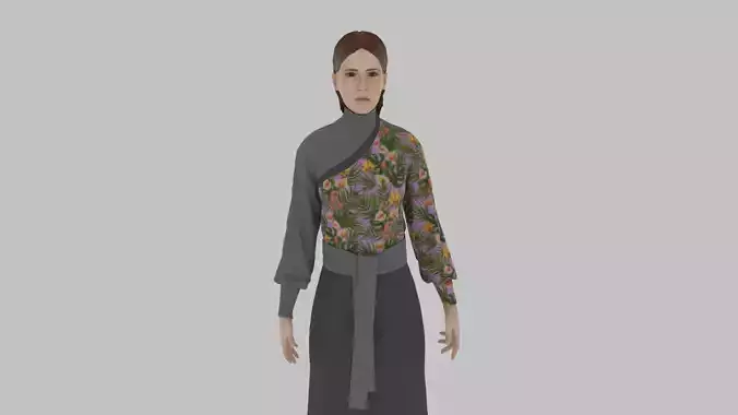 woman in asian clothes