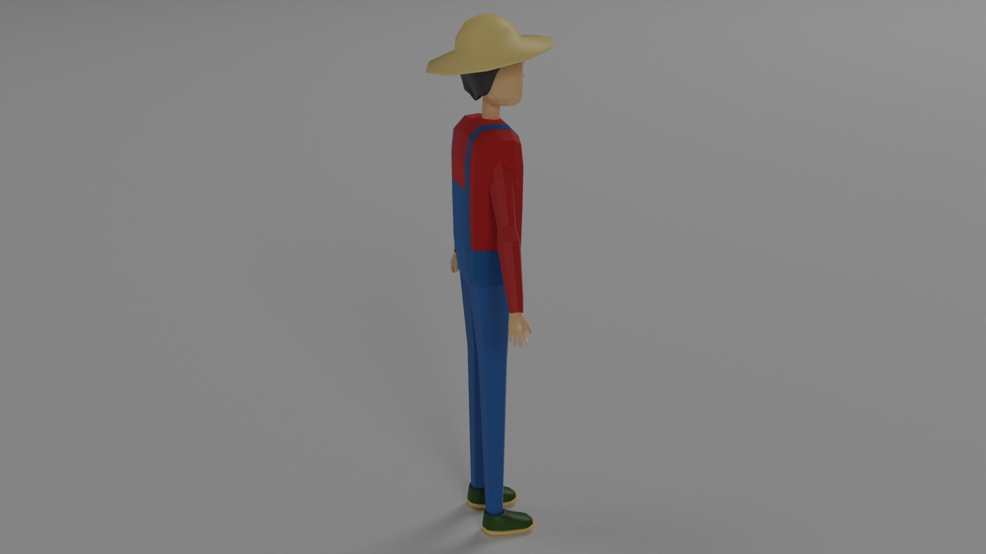 stylized character Farmer Low-poly 3D model_4