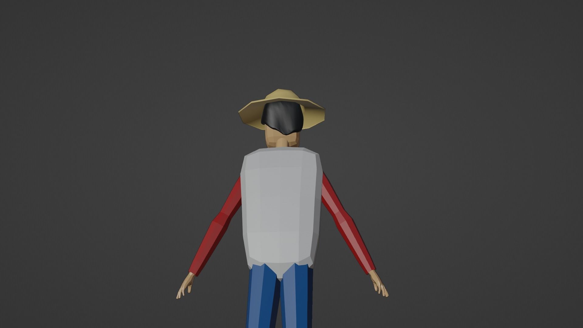 stylized character Farmer Low-poly 3D model_10