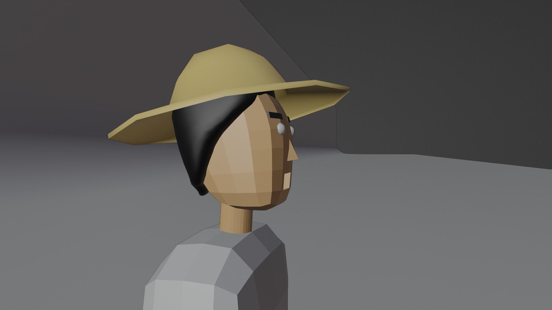 stylized character Farmer Low-poly 3D model_11
