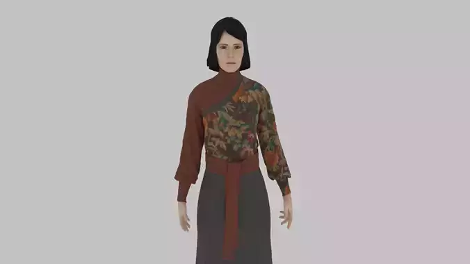 woman in asian clothes