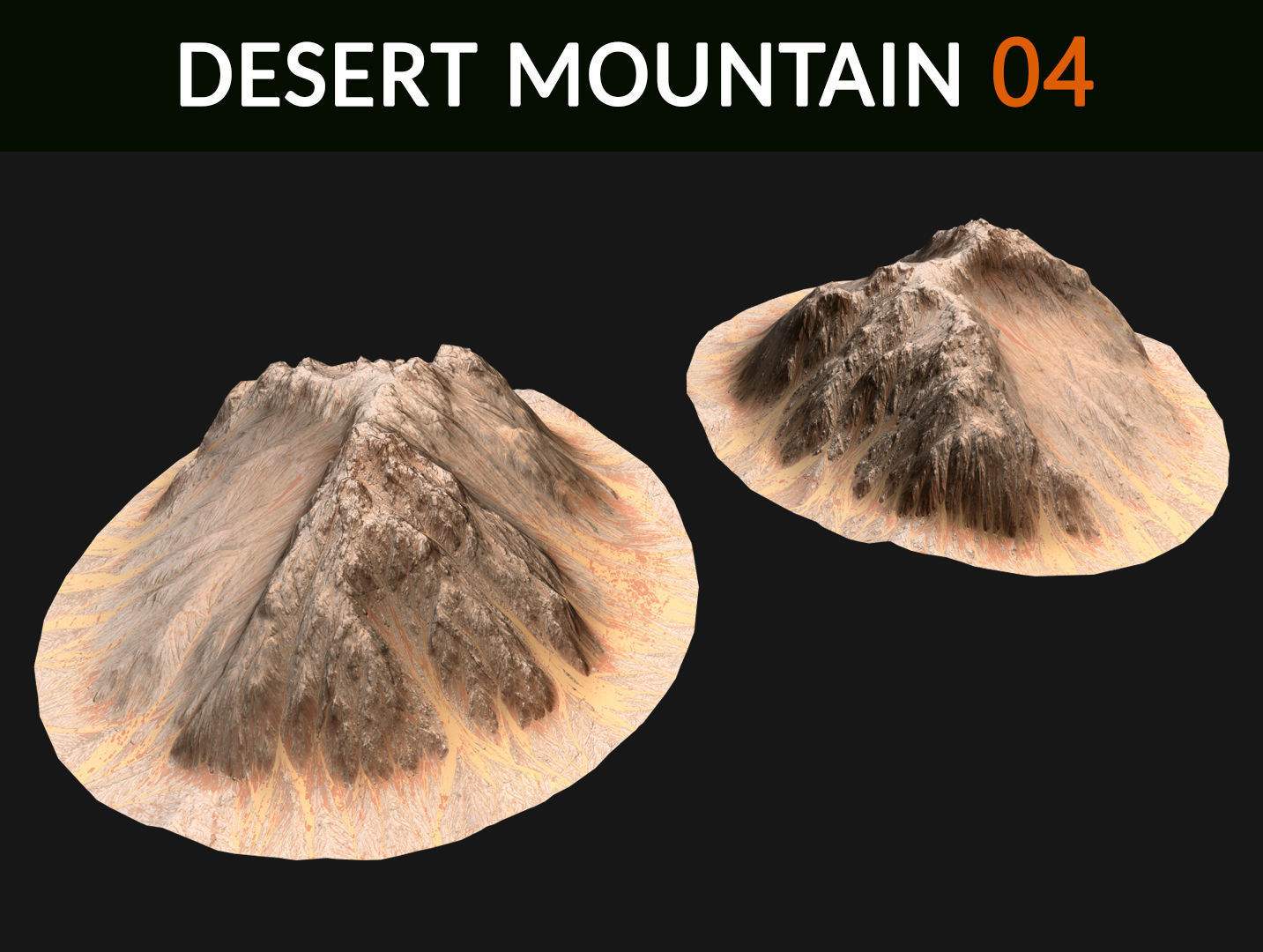  Desert Mountains Collection Low-poly 3D model_4